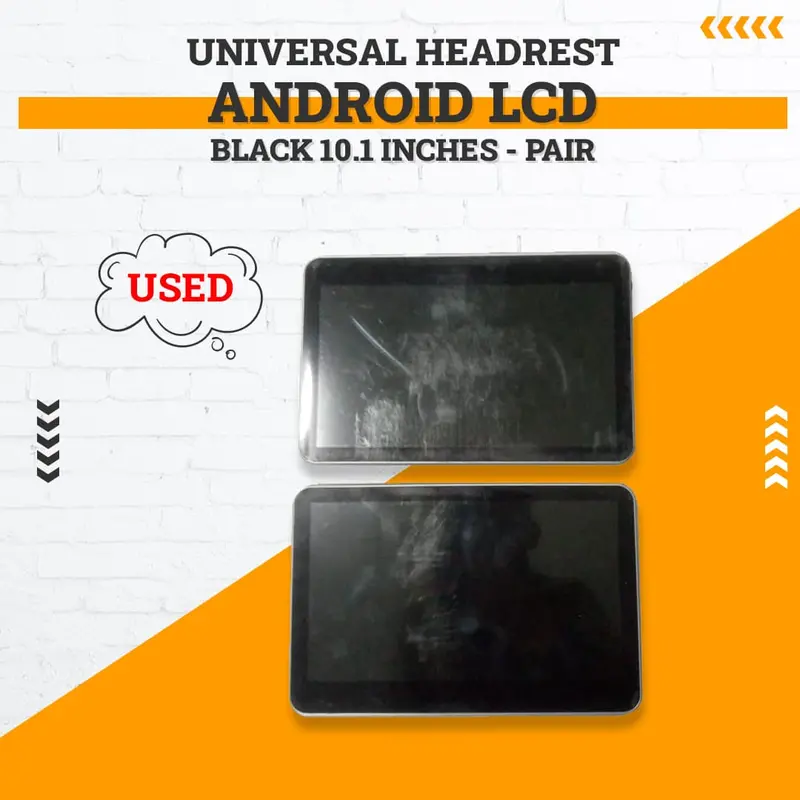 10.1-Inch Android Headrest Display – Universal Black Lcd Dual Pack 1