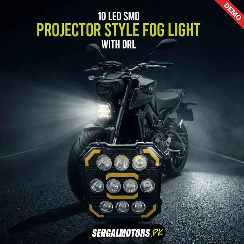 10-Smd Projector-Style Motorcycle Fog Light With Drl Function 1