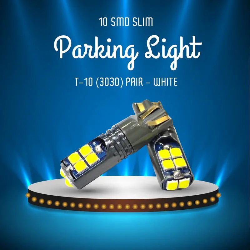 10-Smd Slim T10 Parking Light Pair – Bright White 3030 Led (White) 1