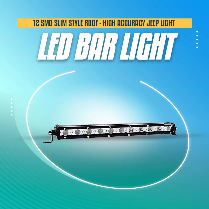 12-Led Slim Roof Light Bar – 13-Inch Compact Led Accent Light For Jeeps & Utes 1