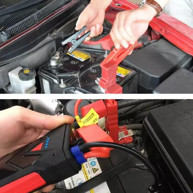 12V Emergency Car Jump Starter With Alligator Clip Cables 1