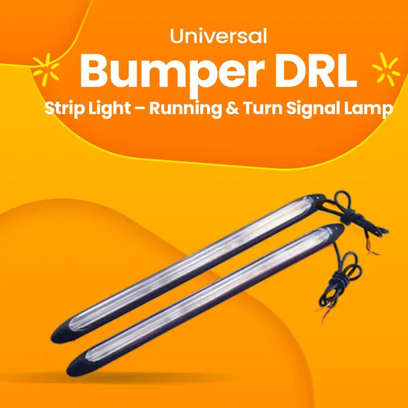 14-Inch Universal Bumper Drl Strip – Dual-Function Running & Turn Signal (2-Pack) 1
