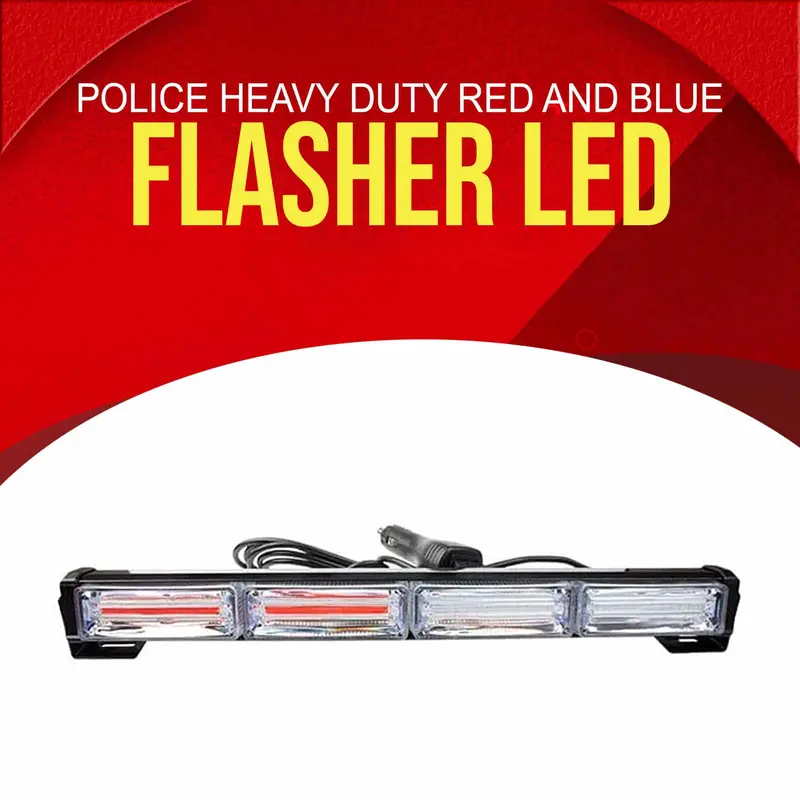 18-Inch Wired Red & Blue Police Led Flashing Light Bar 1