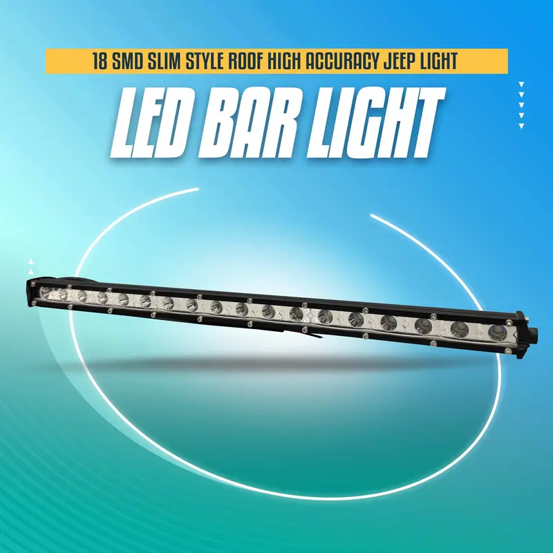 18-Led Slim Roof Light Bar – 19-Inch Low-Profile Jeep Led Accent Light 1