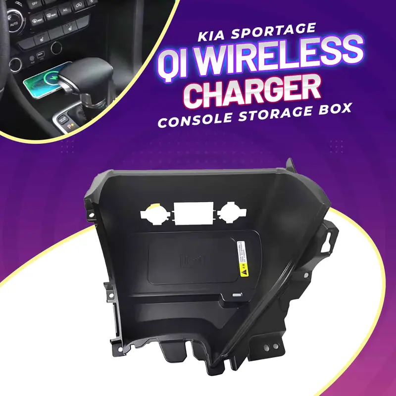 2016–2024 Kia Sportage Center Console Storage Box – Built-In Qi Wireless Charging Pad 1