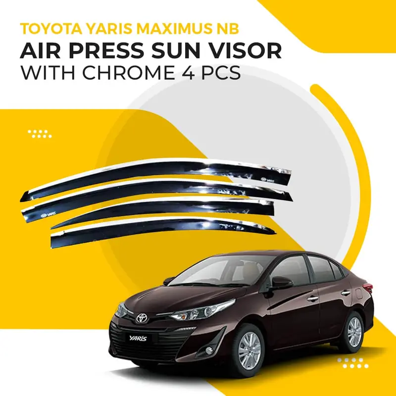 2020–2026 Toyota Yaris Maximus Txr Sun Visor Set – Chrome-Finished Air Press Design (4-Piece) 1