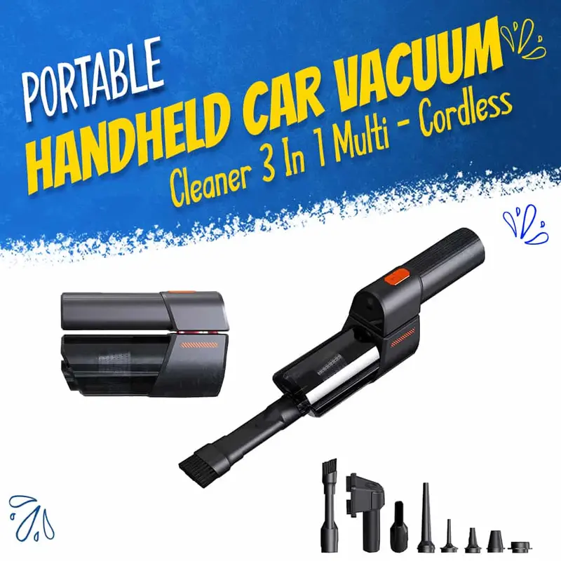 3-In-1 Cordless Handheld Car Vacuum – 16,000 Pa Suction, Lightweight & Rechargeable 1