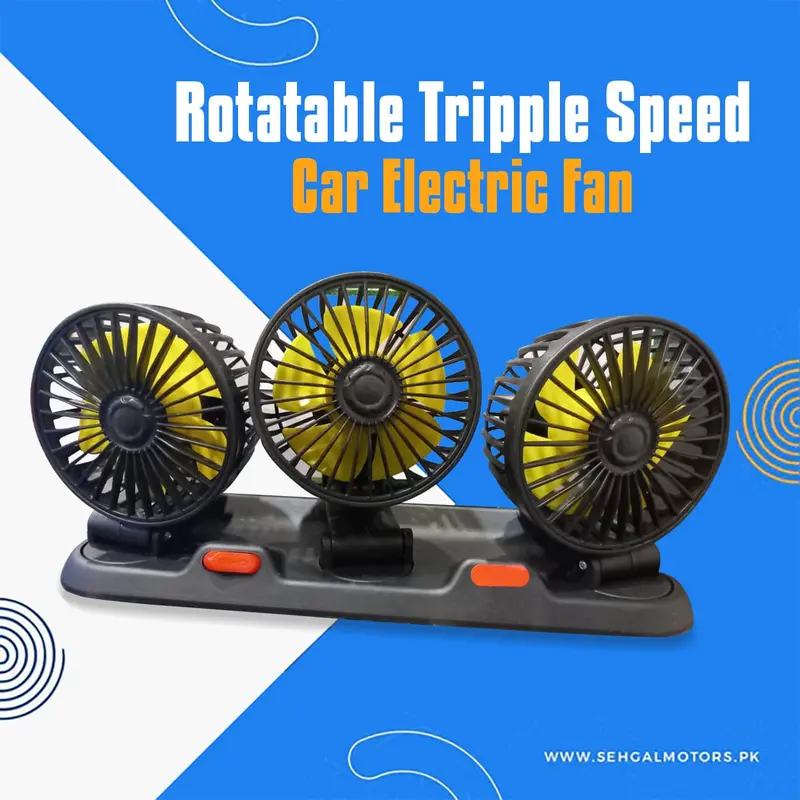 3-Speed Rotating Dashboard Fan For Cars – Electric Tri-Mode Cooling 1