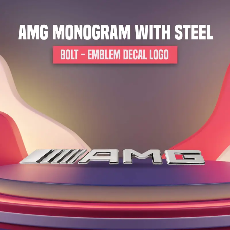 3D Amg Badge With Stainless Steel Bolts – Authentic-Look Engine Bay Or Interior Trim 1