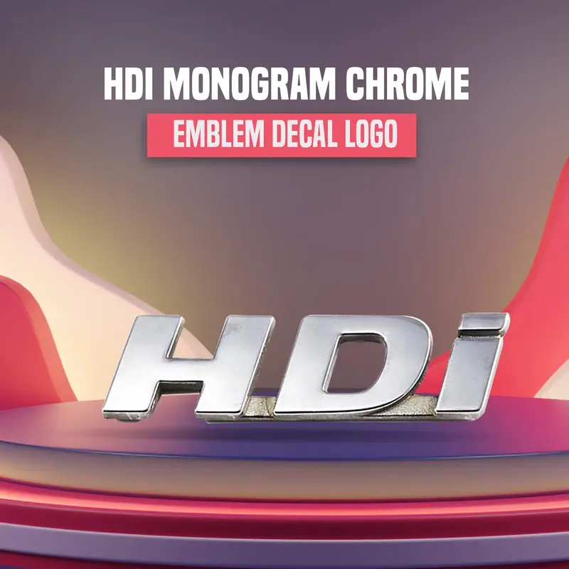 3D Chrome Hdi Brand Emblem – Premium Metallic Car Logo Badge 1