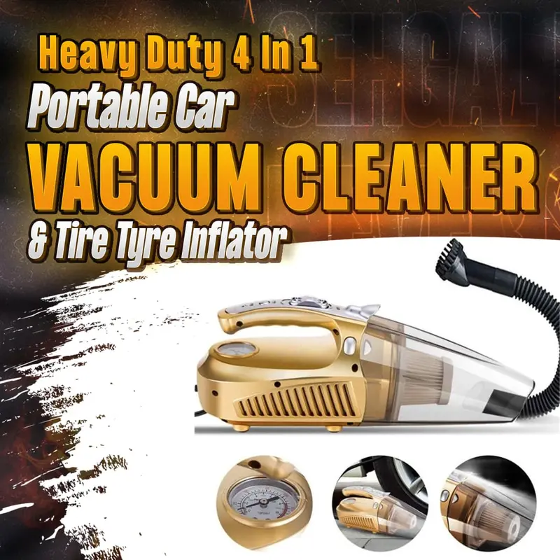 4-In-1 Cordless Car Vacuum & Tire Inflator – Compact All-In-One Cleaner 1