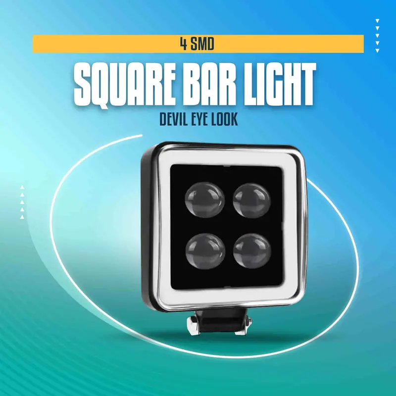 4-Smd Square Bar Led Light With Devil Eye Effect – Blue Accent 1