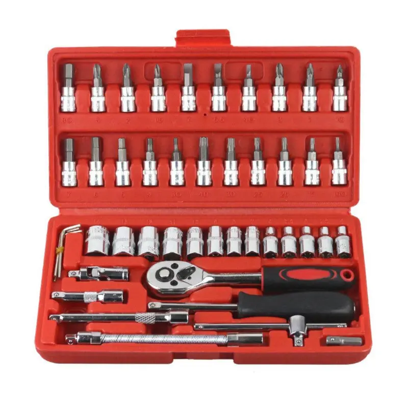 46-Piece Socket & Ratchet Tool Set With Reversible Drive 1