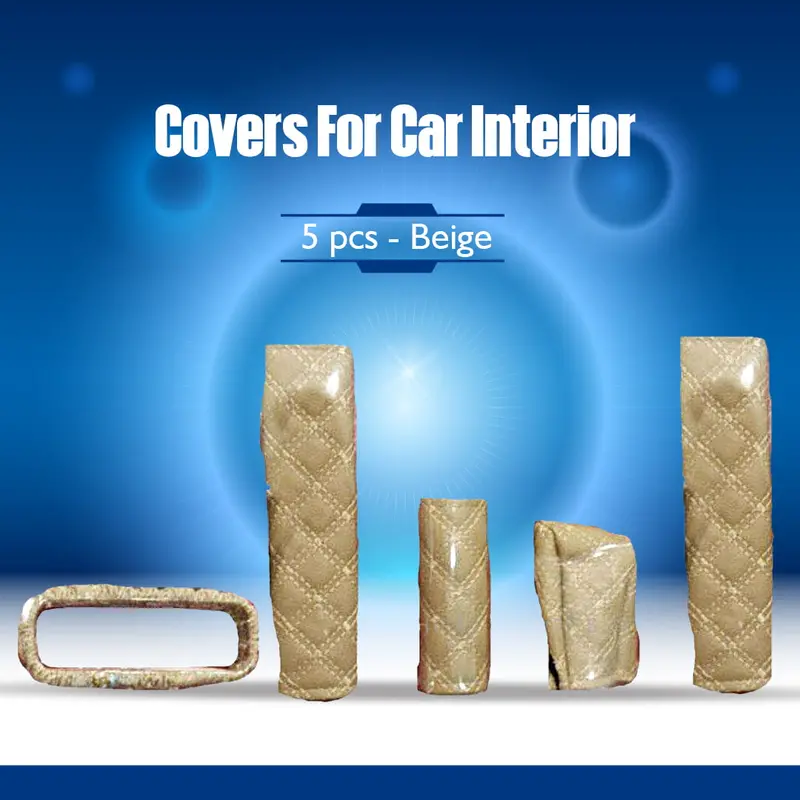 5-Piece Beige Interior Trim Cover Set For Cars 1