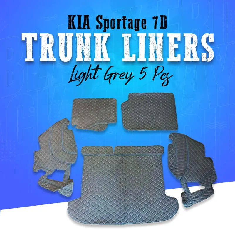 7D Modular Trunk Liner Kit For Kia Sportage – Light Grey 5-Piece Protection System (2019–2024) 1
