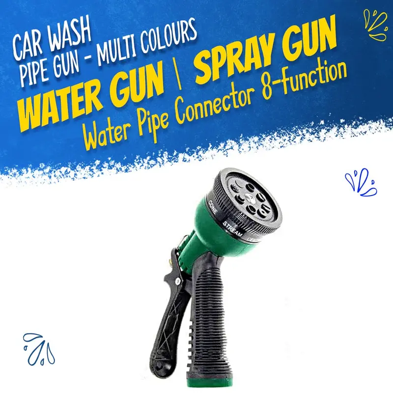 Adjustable 8-Function Car Wash Pipe Gun – Multi-Color Spray Nozzle System 1