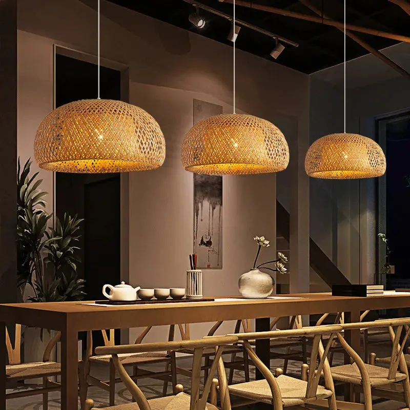 Akada Handwoven Bamboo Pendant Lamp – Sustainable Hanging Light 1