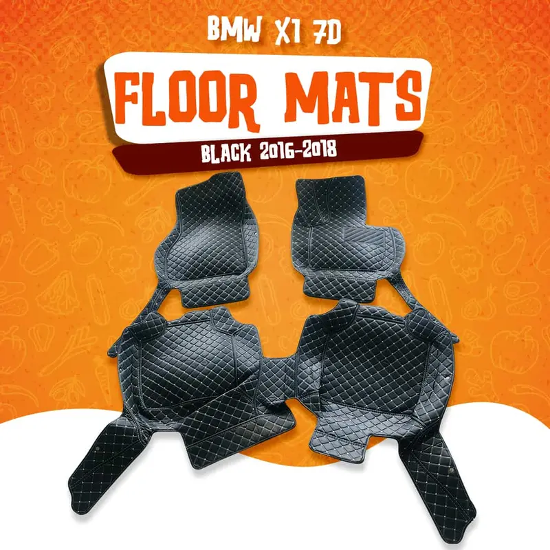 All-Weather Black Floor Mats For Bmw X1 (2016–2018) – 7D Fit 1