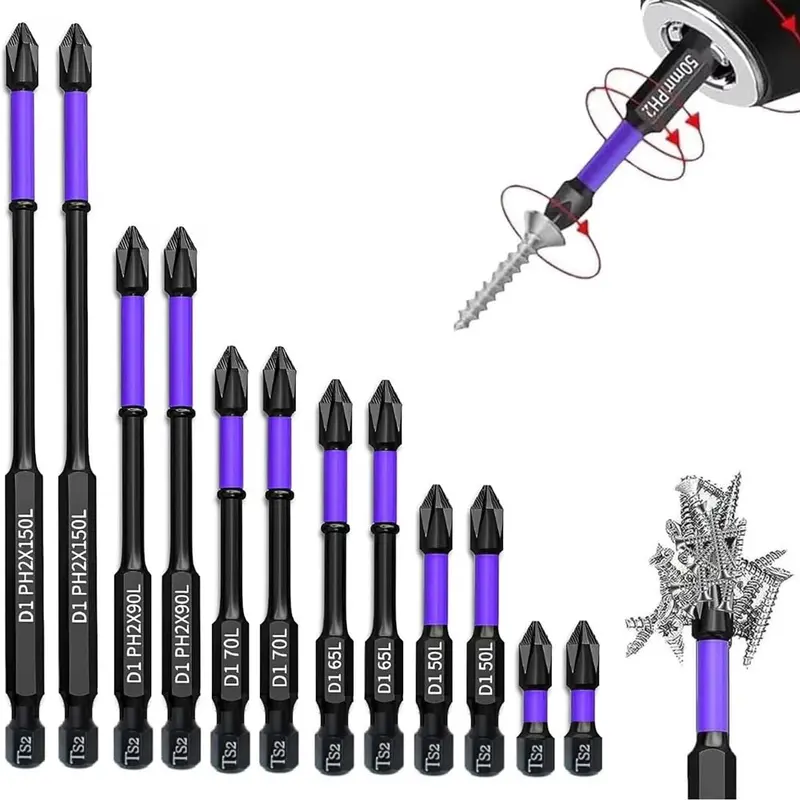 Anti-Slip Magnetic Bit Set For Power Drivers & Cordless Tools 1