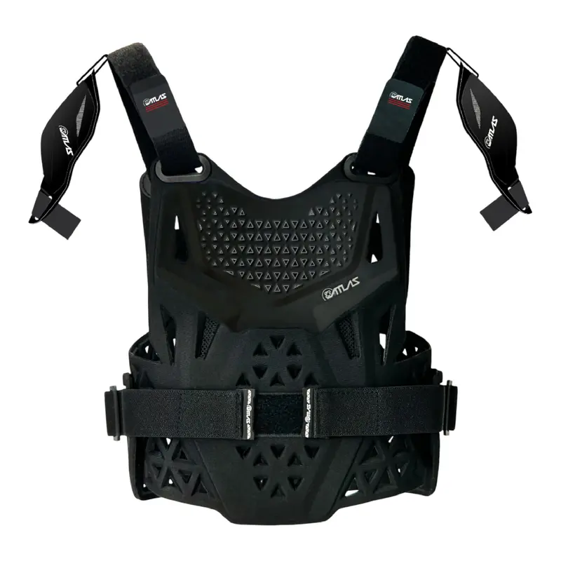Atlas Charger Peewee Black Ce-Certified Youth Neck Brace With Adjustable Shoulder Protection 1