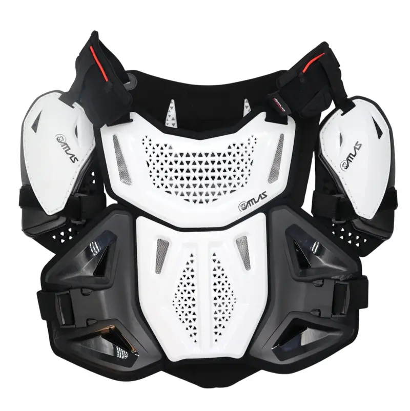 Atlas Defender 2.0 Chest & Back Protector With Shoulder Coverage – White S/M – Ce Level 1 Certified (En 1621-3 / En 1621-2) – Lightweight Hardshell Protection 1