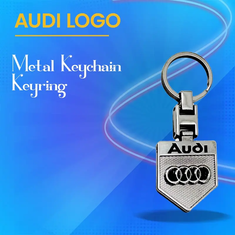 Audi Chrome Metal Badge-Style Keyring 1