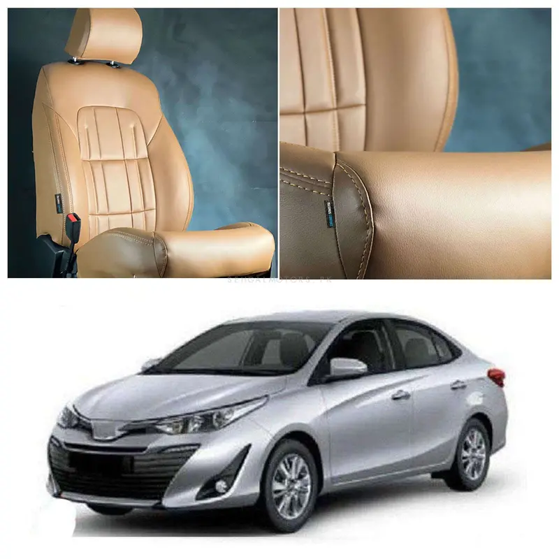 Audi-Style Brown-On-Brown Seat Covers For Toyota Yaris (2020–2024) 1
