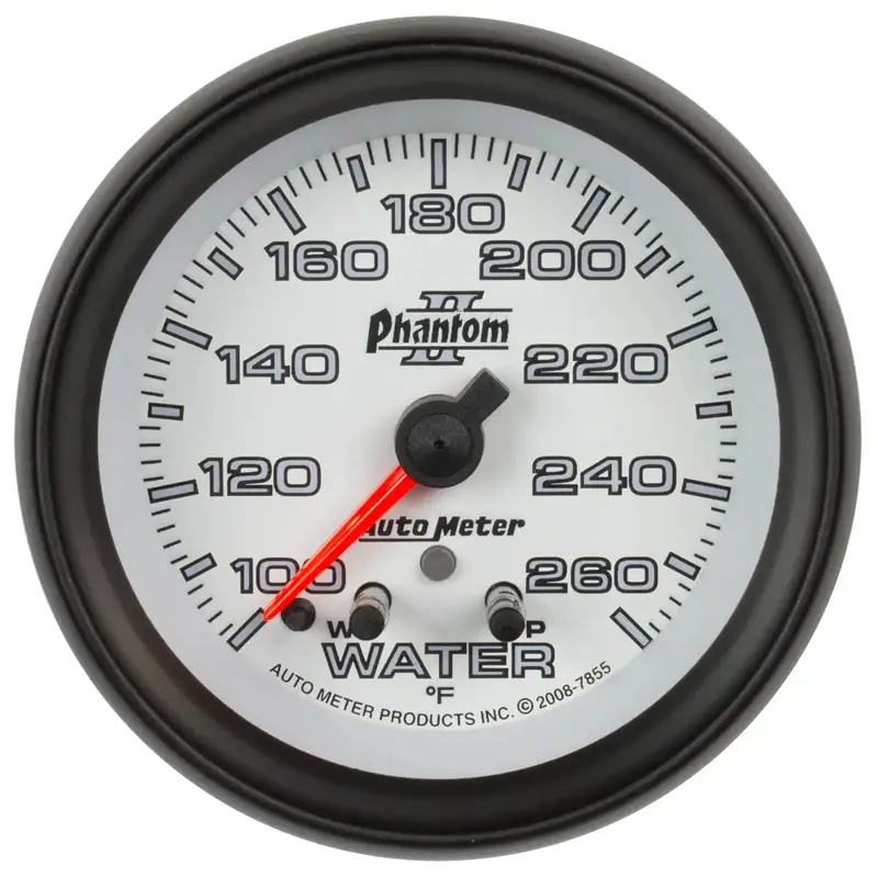 Autometer 7855 Phantom Ii Water Temperature Gauge – 2-1/16", 260°F Range With Stepper Motor, Peak Hold & Warning Features 1