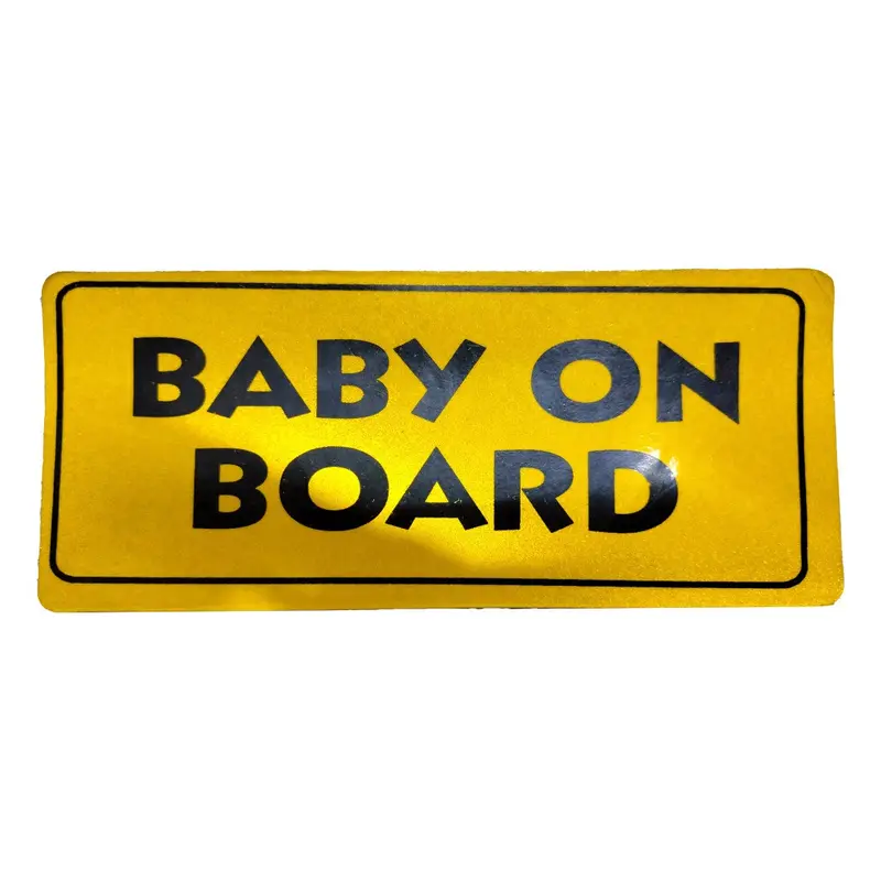 'Baby On Board' Safety Decal – Standard Yellow Vehicle Warning Sticker 1