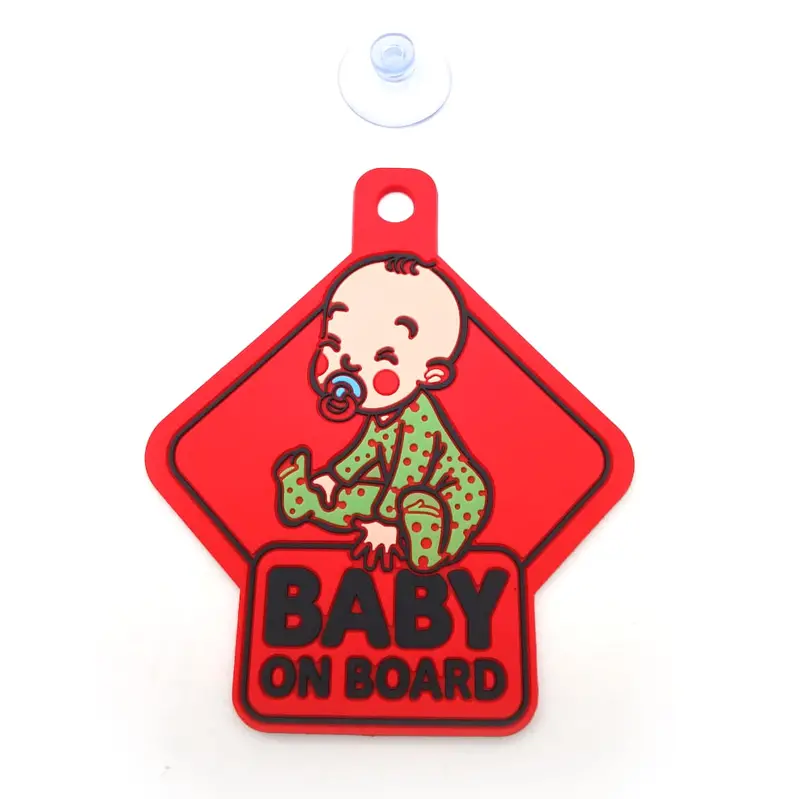 'Baby On Board' Windshield Hanging Sign – Red Pvc, Front/Rear Use 1