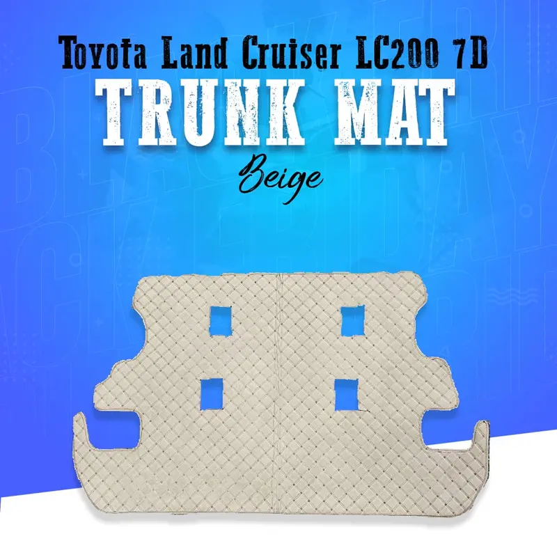 Beige 7-Seat Trunk Mat For Toyota Land Cruiser Lc200 (2015–2022) 1