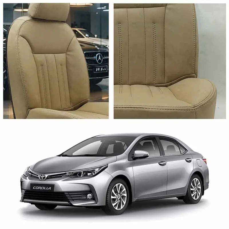 Beige Audi-Inspired Seat Covers For Toyota Corolla (2014–2021) 1