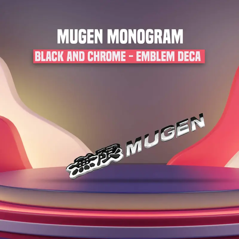 Black Chrome 3D Mugen Logo Metal Badge 1