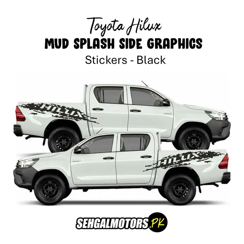 Black Mud-Splash Side Sticker Kit For Toyota Hilux 1