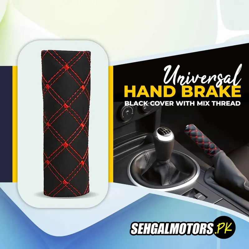 Black Universal Handbrake Cover – Interwoven Thread Construction 1