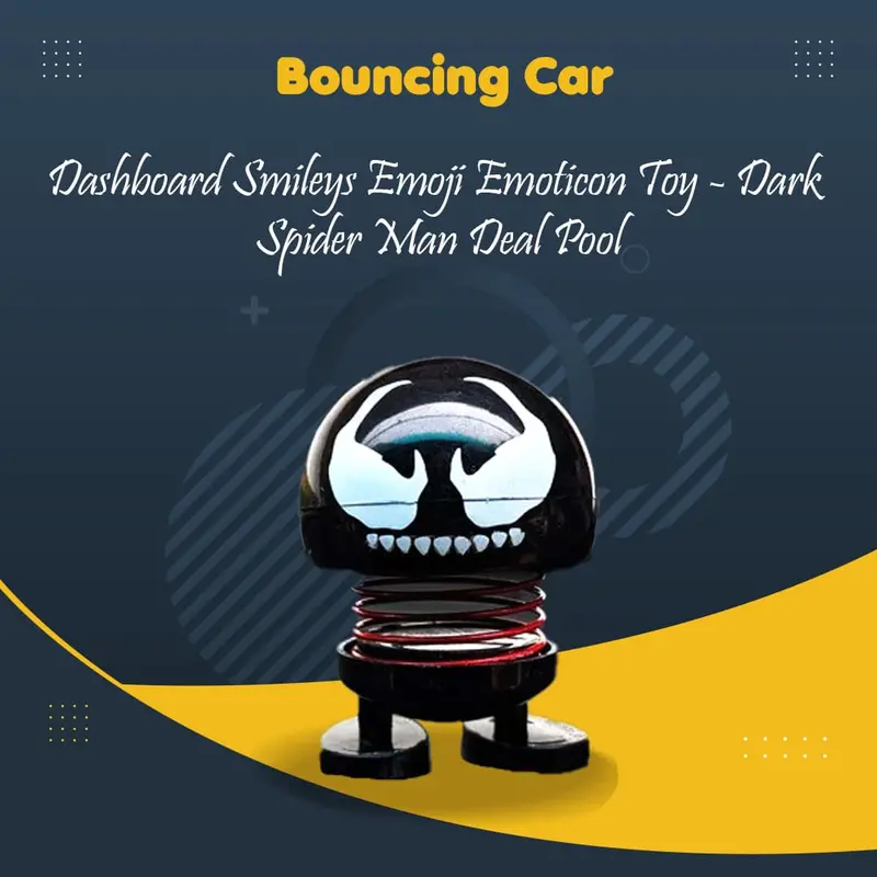 Bouncing Dashboard Emoji Toy – Dark Spider-Man Themed Car Accessory 1
