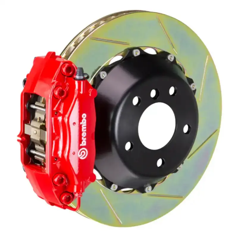Brembo Rear Big Brake Kit For 2006–2012 Bmw 325I/328I (Non-Xdrive) – 4-Piston Calipers, 345X28Mm Slotted Two-Piece Rotors, Type 1 Red Finish 1