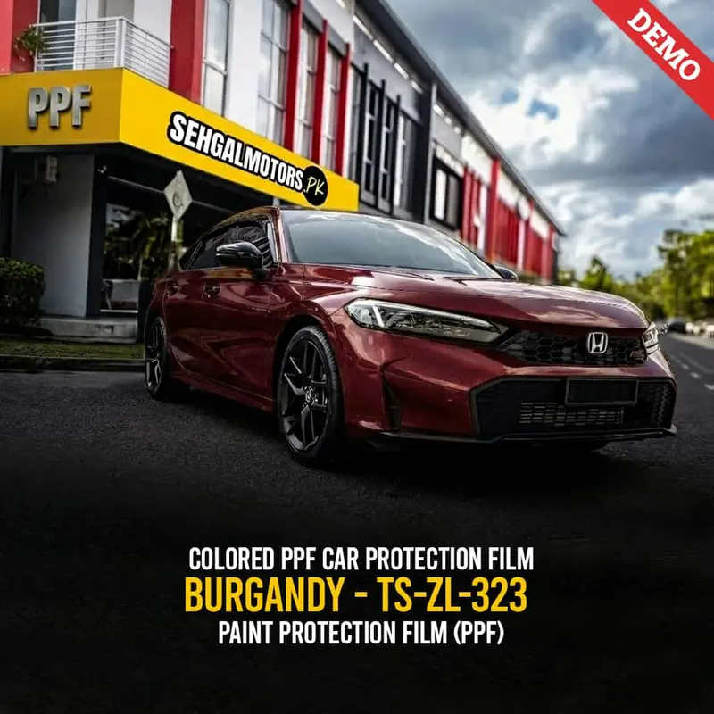 Burgundy Colored Ppf – Ts-Zl-323 High-Gloss Protective Film For Vehicles 1