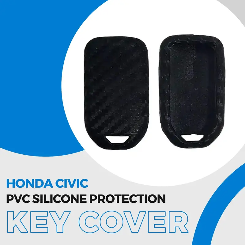 Carbon Fiber Key Cover For Honda Civic – Pvc/Silicone Hybrid (2016–2021) 1