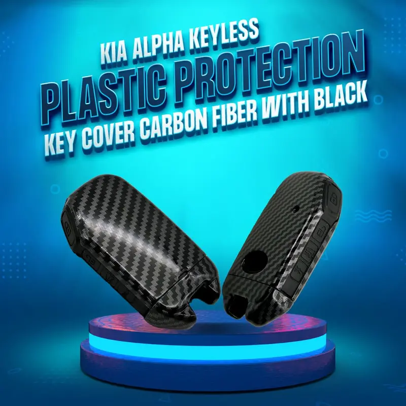 Carbon-Fiber-Style Black Tpu/Pvc Keyless Entry Cover For Kia Alpha – Full Remote Protection (2019–2025) 1