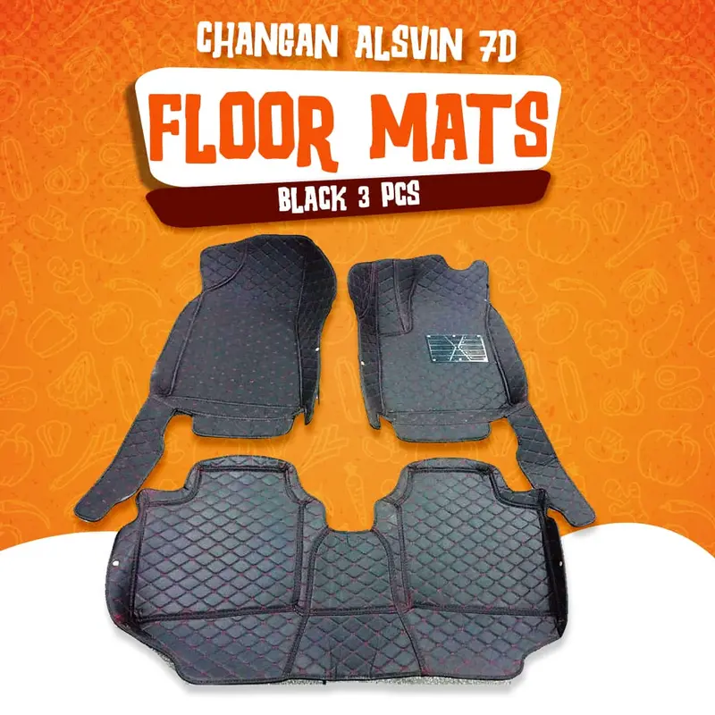 Changan Alsvin 7D Black Floor Mat Set (2021–2025) – 3-Piece Premium Fit 1