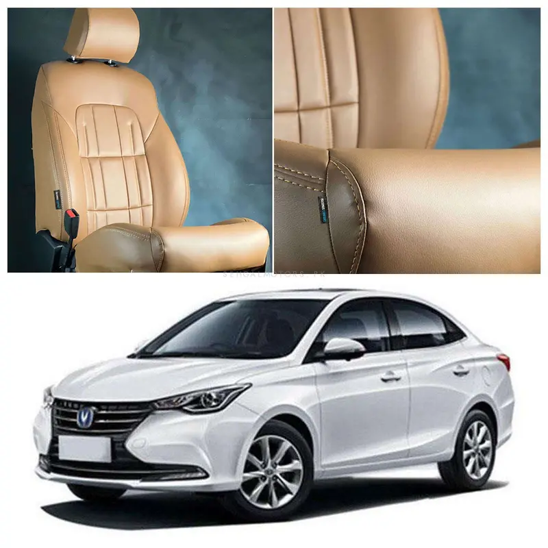 Changan Alsvin Audi-Inspired Brown Seat Covers (2021–2025) – Luxe Interior Upgrade 1