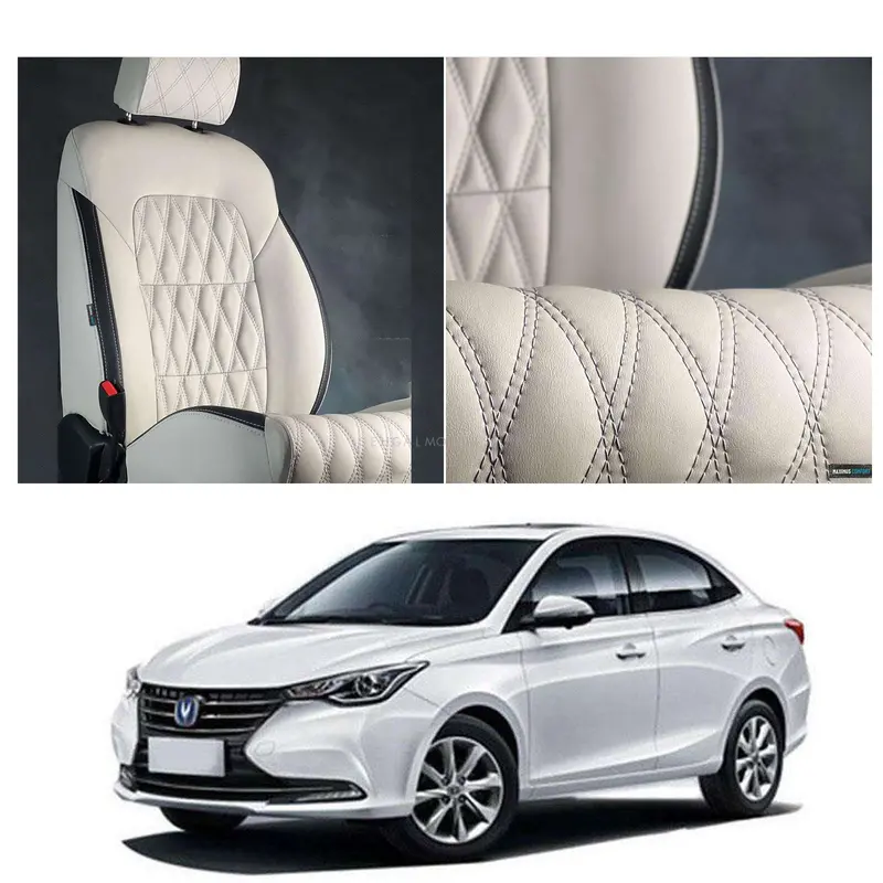 Changan Alsvin Diamond-Stitched Beige & Black Seat Covers (2021–2025) 1