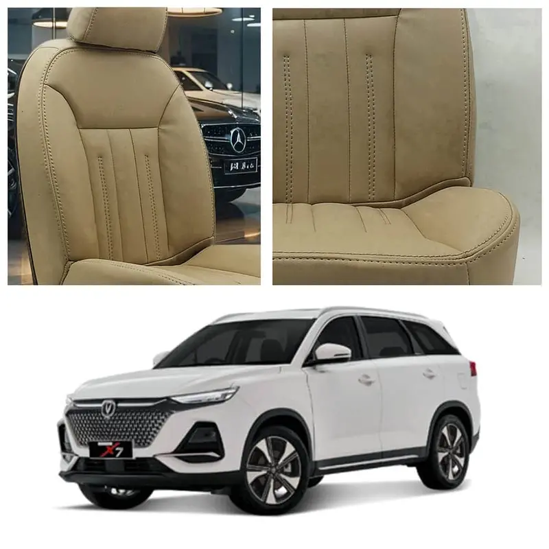 Changan Oshan X7 5-Seater Beige Seat Covers – Audi-Inspired Interior Accents (2022–2025) 1