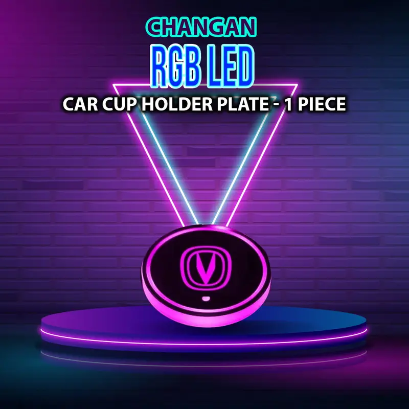 Changan Rgb Led Rechargeable Cup Holder Mat With Glass Coaster Surface 1