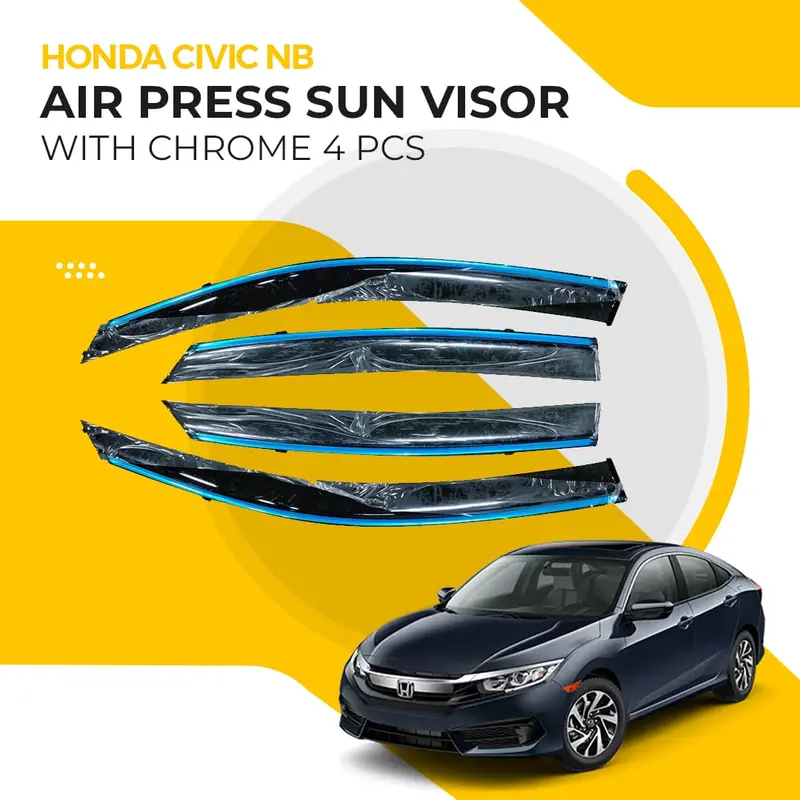 Chrome-Finished Air Press Sun Visor For Honda Civic (2016–2021) 1