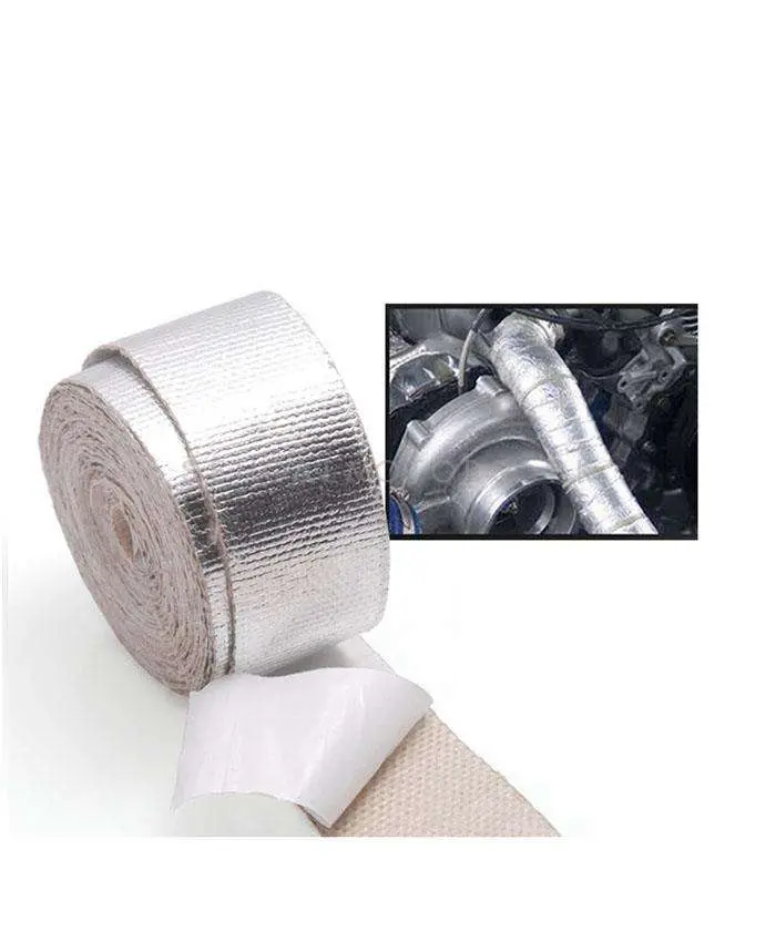 Chrome-Finished Aluminum Foil Heat Shield Wrap – High-Temp Protection 1