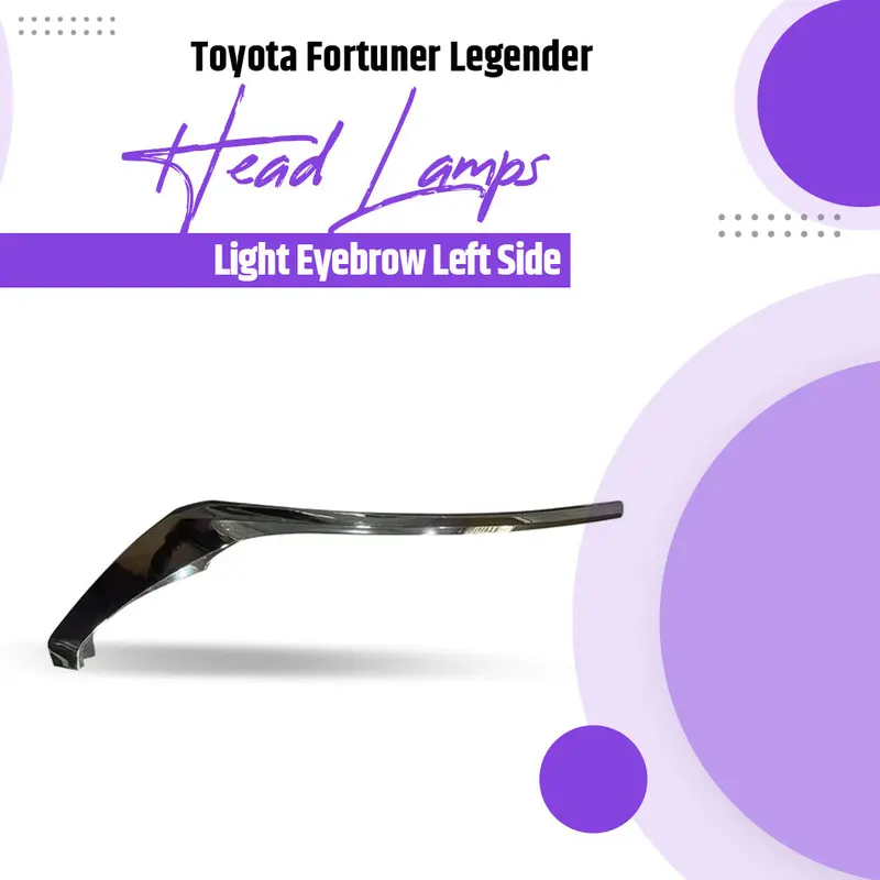 Chrome Headlight Eyebrow Trim – Left Side For Toyota Fortuner Sigma (2022–2024) 1