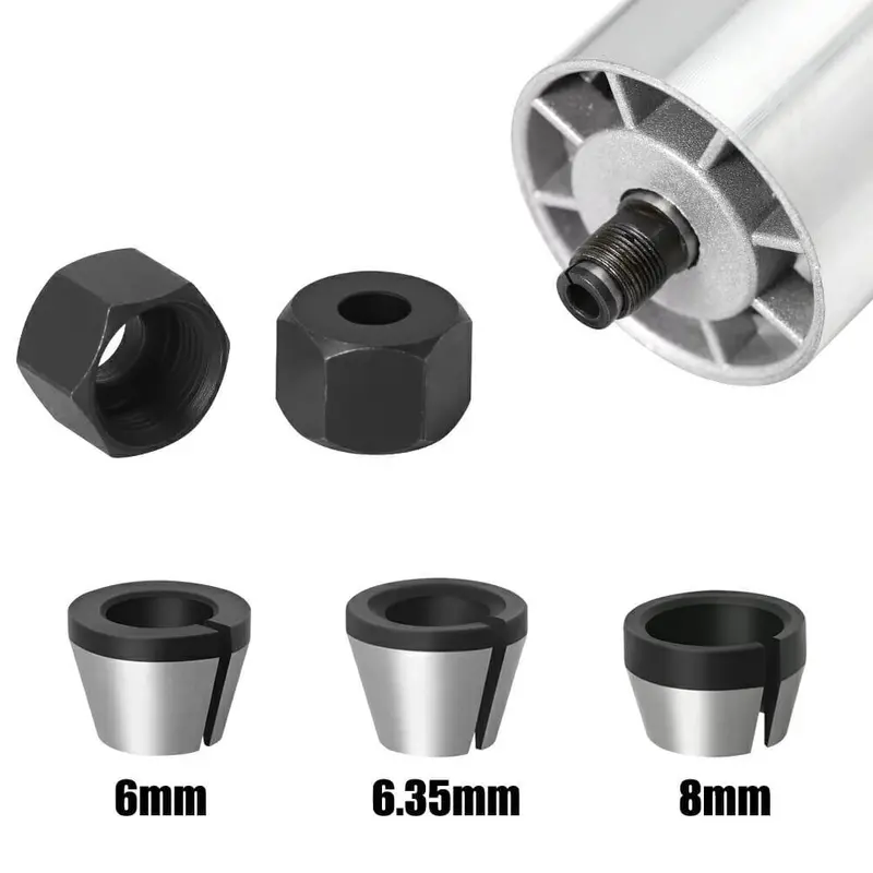 Collet & Nut Kit For Laminate Trimmers – 6Mm / 6.35Mm / 8Mm 1