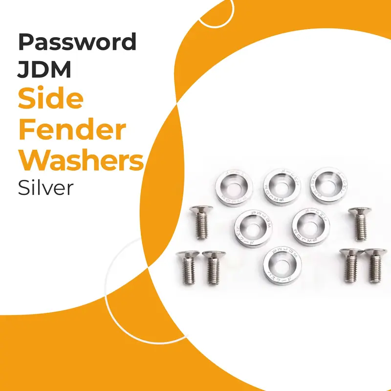 Colorful Jdm Fender Washers With License Plate Bolts – Silver (6-Piece Set) 1
